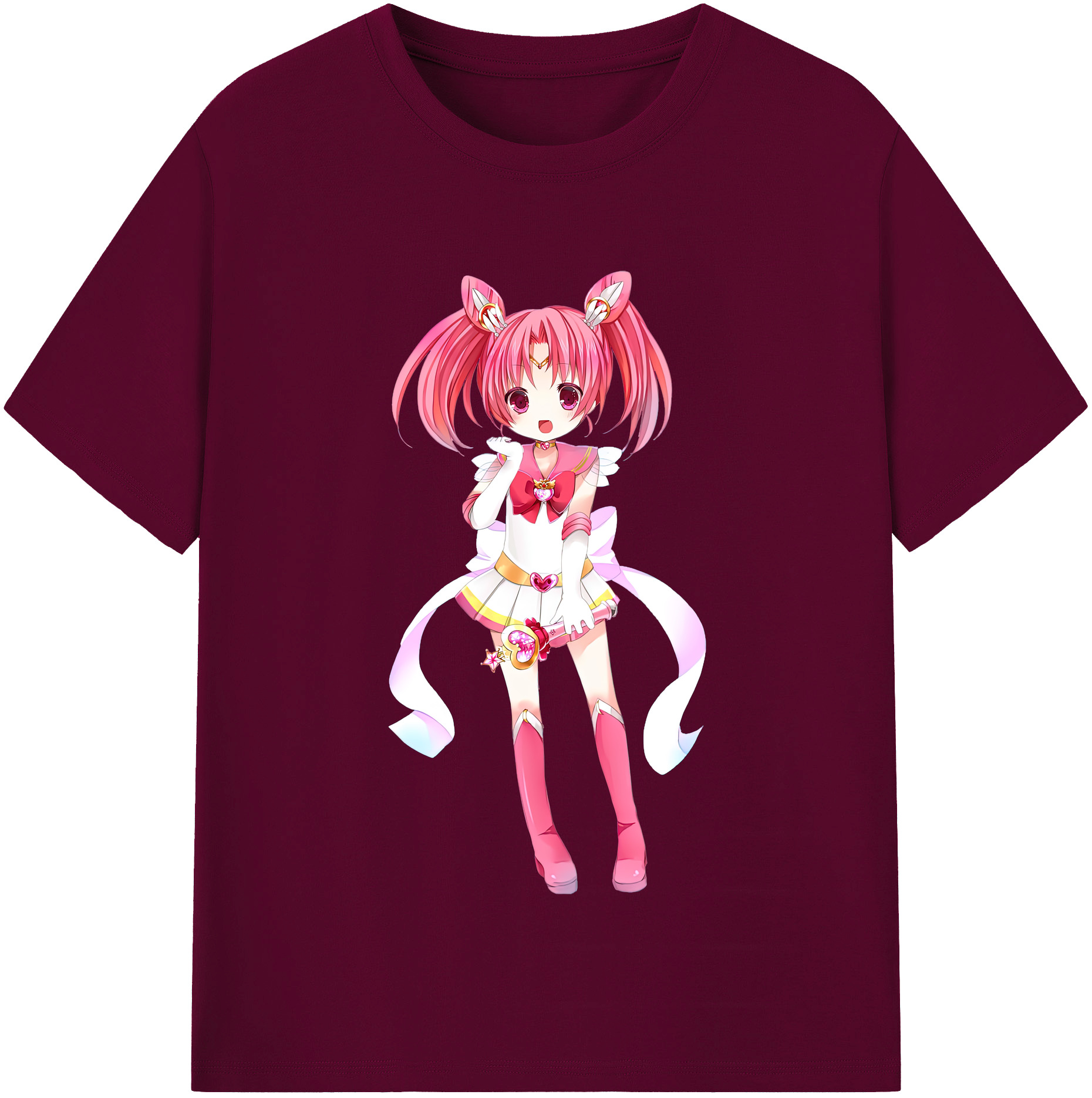 （画像用） 美少女戦士セーラームーン ちびうさ Sailor Moon Chibiusa Tsukino Usagi Small Lady Serenity レディースカジュアルプリントTシャツ（綿100％）